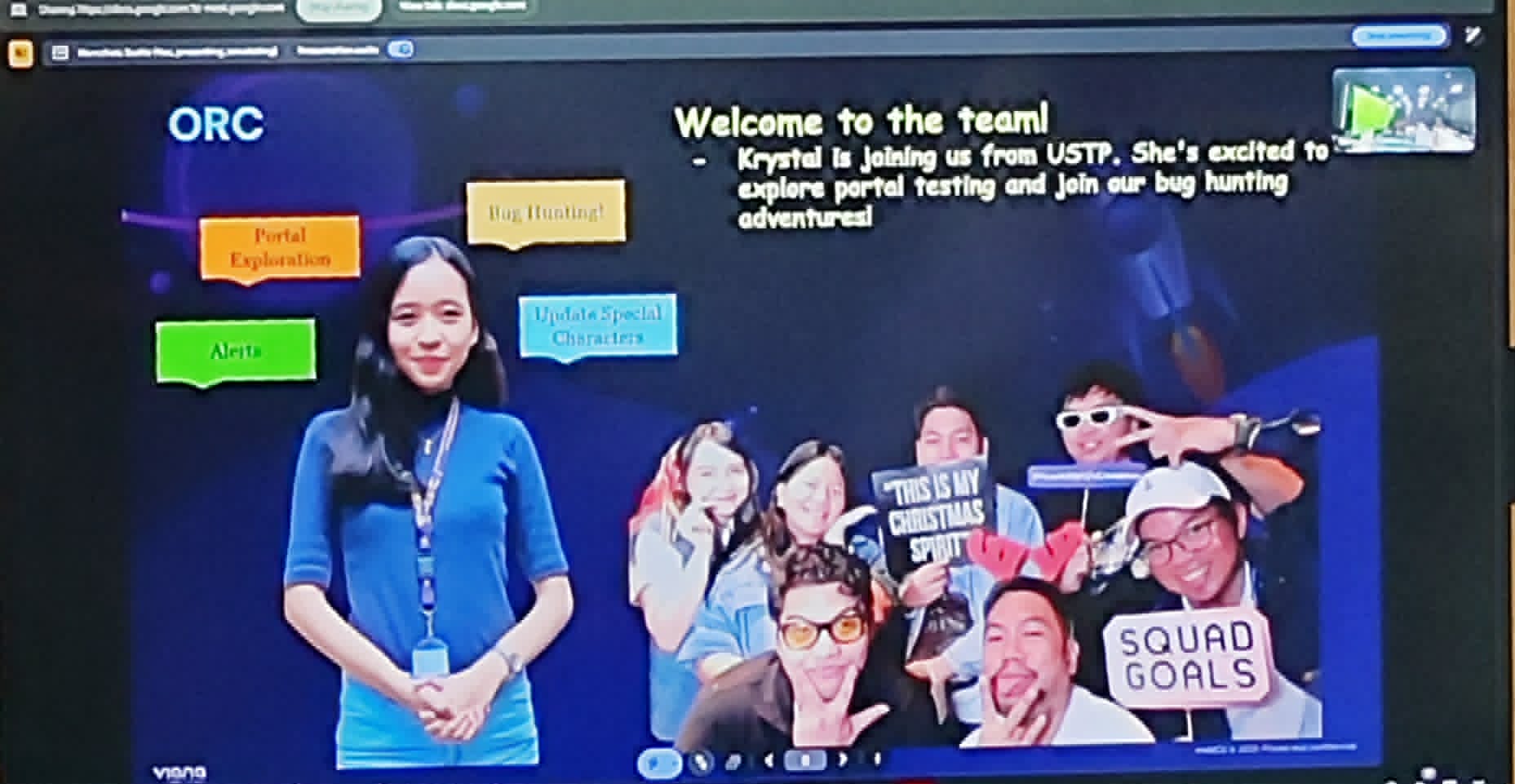 The MeldCX team's welcome slide introducing Krystal